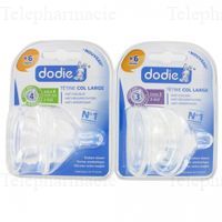 DODIE T&eacute;tine col large + 6 mois d&eacute;bit 3 lot de 2