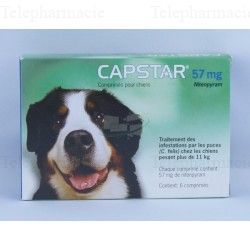 Capstar 57mg Anti-Puces Chiens de Plus de 11kg 6 comprim&eacute;s
