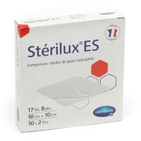 STERILUX ES Compresse de gaze st&eacute;rile 10cm x 10cm Bo&icirc;te de 10