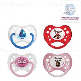 DODIE Duo Sucettes +6 mois anatomique silicone REF A13 duo fille papillon et princesse