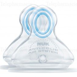 T&eacute;tines physiologiques silicone tranparentes first choice ventil&eacute;es air system 0-6 mois pack de 2