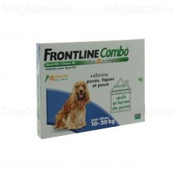 Combo spot-on chien 10-20kg 4 pipettes de 1.34ml