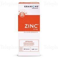 GRANIONS Zinc 15mg Oligo&eacute;l&eacute;ments 60 g&eacute;lules