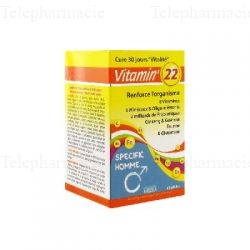 Vitamin'22 homme action tonifiante 60g&eacute;lules